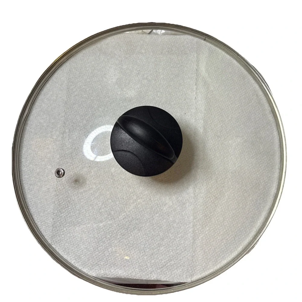 Replacement Glass Lid with Vent Hole For Frying Pan Black Handle 11 1/2